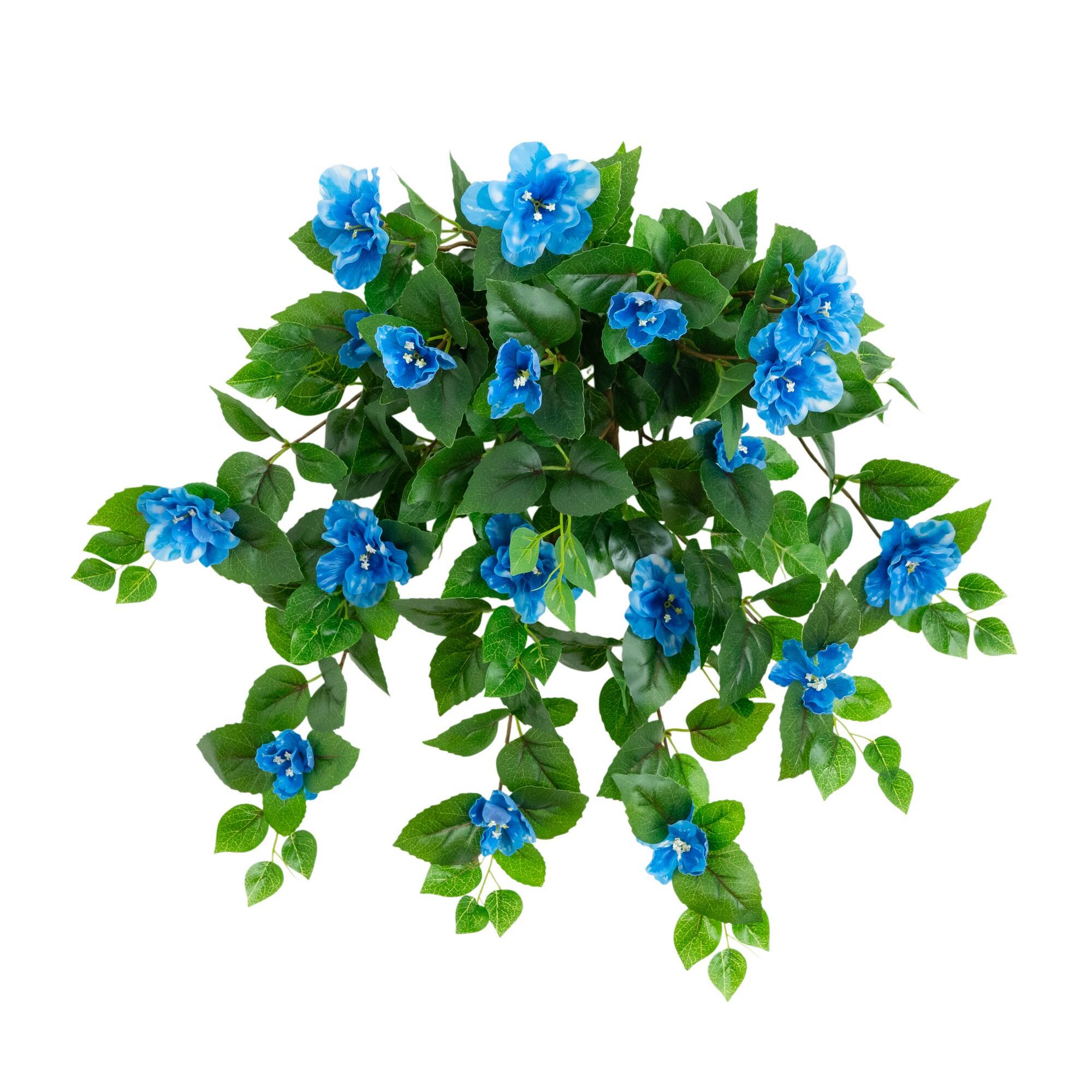 24" UV Resistant Artificial Azalea Hanging Plants